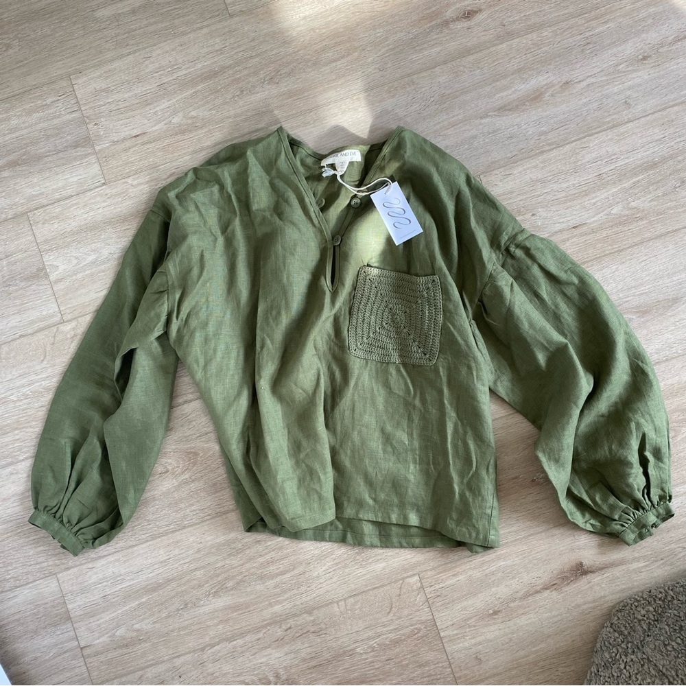 ✨LAST DAY✨ NWT Maurie and Eve All Yours Linen Blouse - Picture 2 of 8